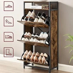 Rustikaler Schuhschrank - für 15-18 Paare, offenes Fach
