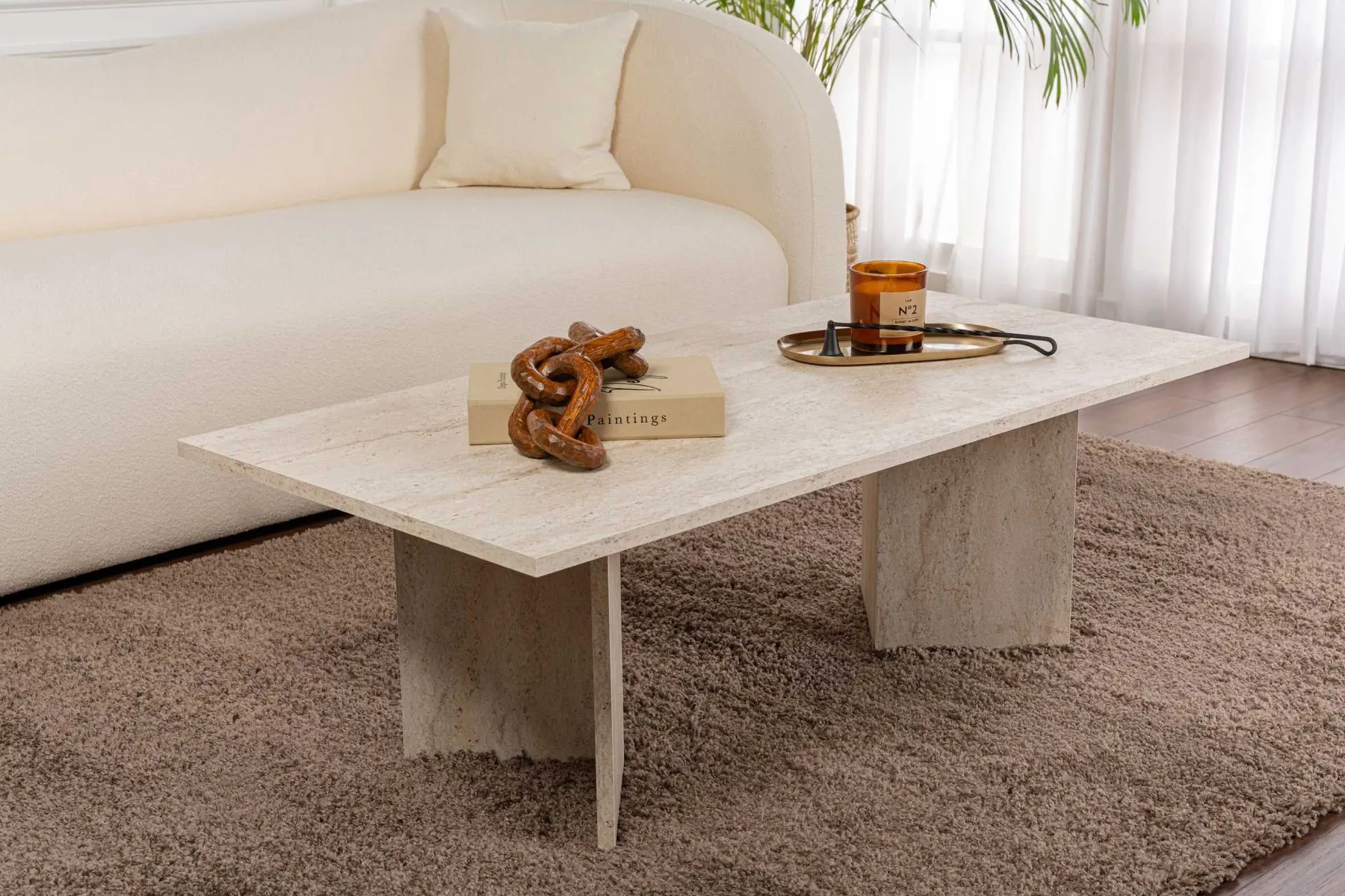 Emob Sabin Couchtisch | 100 % MELAMIN | Travertin