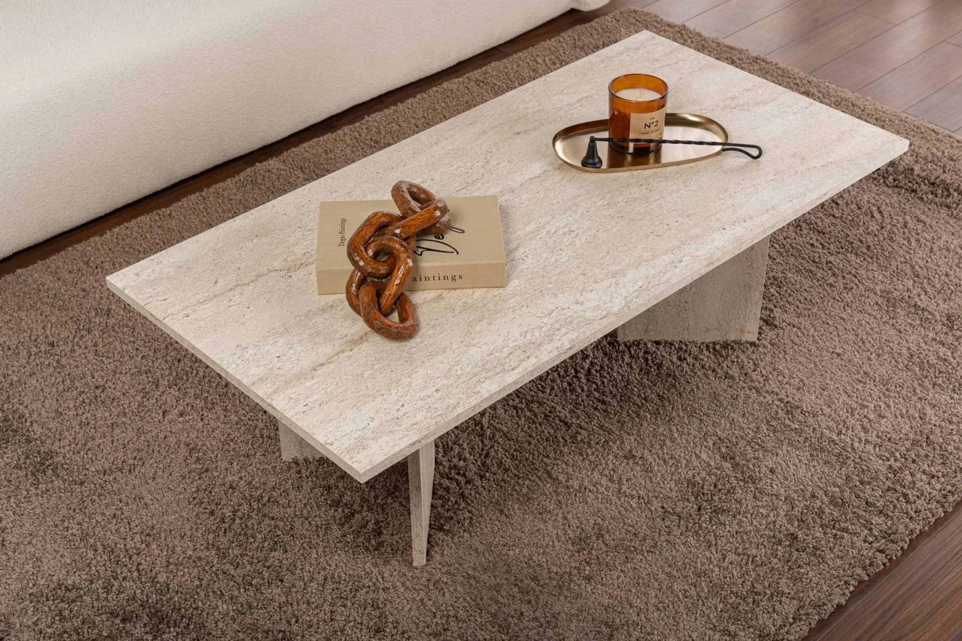 Emob Sabin Couchtisch | 100 % MELAMIN | Travertin