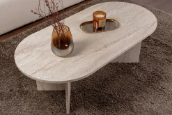 Emob Sable Couchtisch | 100 % MELAMIN | Travertin