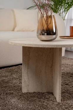 Emob Sable Couchtisch | 100 % MELAMIN | Travertin