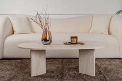 Emob Sable Couchtisch | 100 % MELAMIN | Travertin