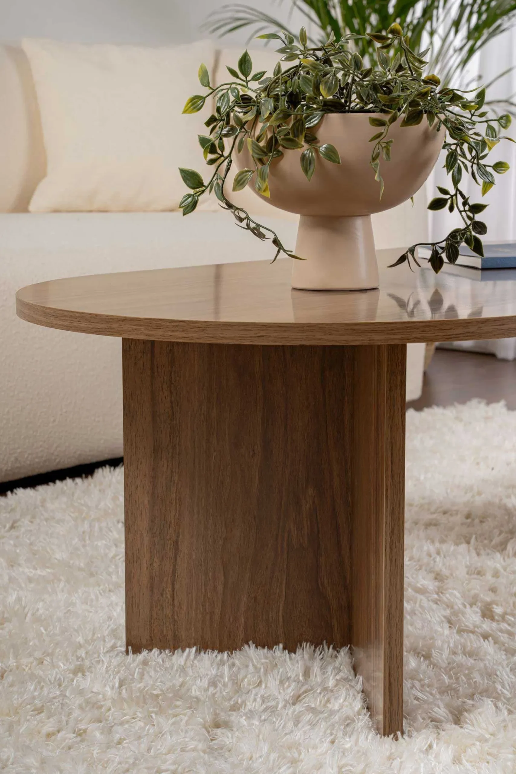 Emob Sable Couchtisch | 100 % MELAMIN | Walnuss