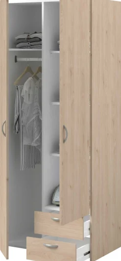 Salvador Kleiderschrank mit 2 Türen und 2 Schubladen - Jackson Eiche