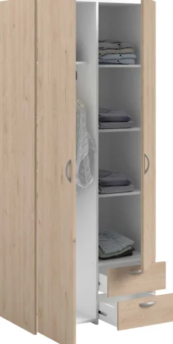 Salvador Kleiderschrank mit 2 Türen und 2 Schubladen - Jackson Eiche