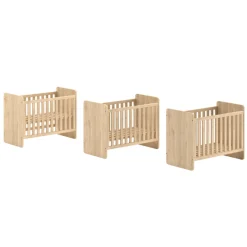 SammieBabyzimmer : Ausziehbares Bett, Kommode mit Wickeltisch - Eichendekor