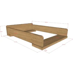 SammieBabyzimmer : Ausziehbares Bett, Kommode mit Wickeltisch - Eichendekor