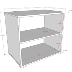 Kinder Vipack Sammie Bücherregal 68x43x62cm - mit 1 Fachboden -