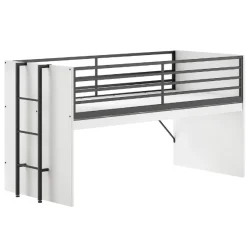 Sammie Halbhohes Bett 90x200cm - mit Schreibtisch und Kommode - weiß
