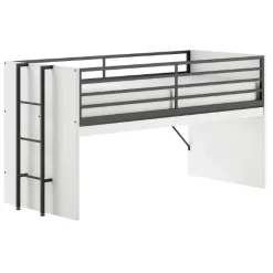 Sammie Halbhohes Bett 90x200cm - mit Schreibtisch - weiß