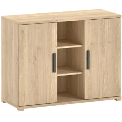 Kinder Vipack SammieJugendzimmer : Bett 90x200cm, Nachttisch, Kleiderschrank, Kommode - Eichendekor