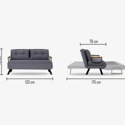 Emob Sando 2-Sitzer-Schlafsofa | Metallrahmen | Petrolgrün