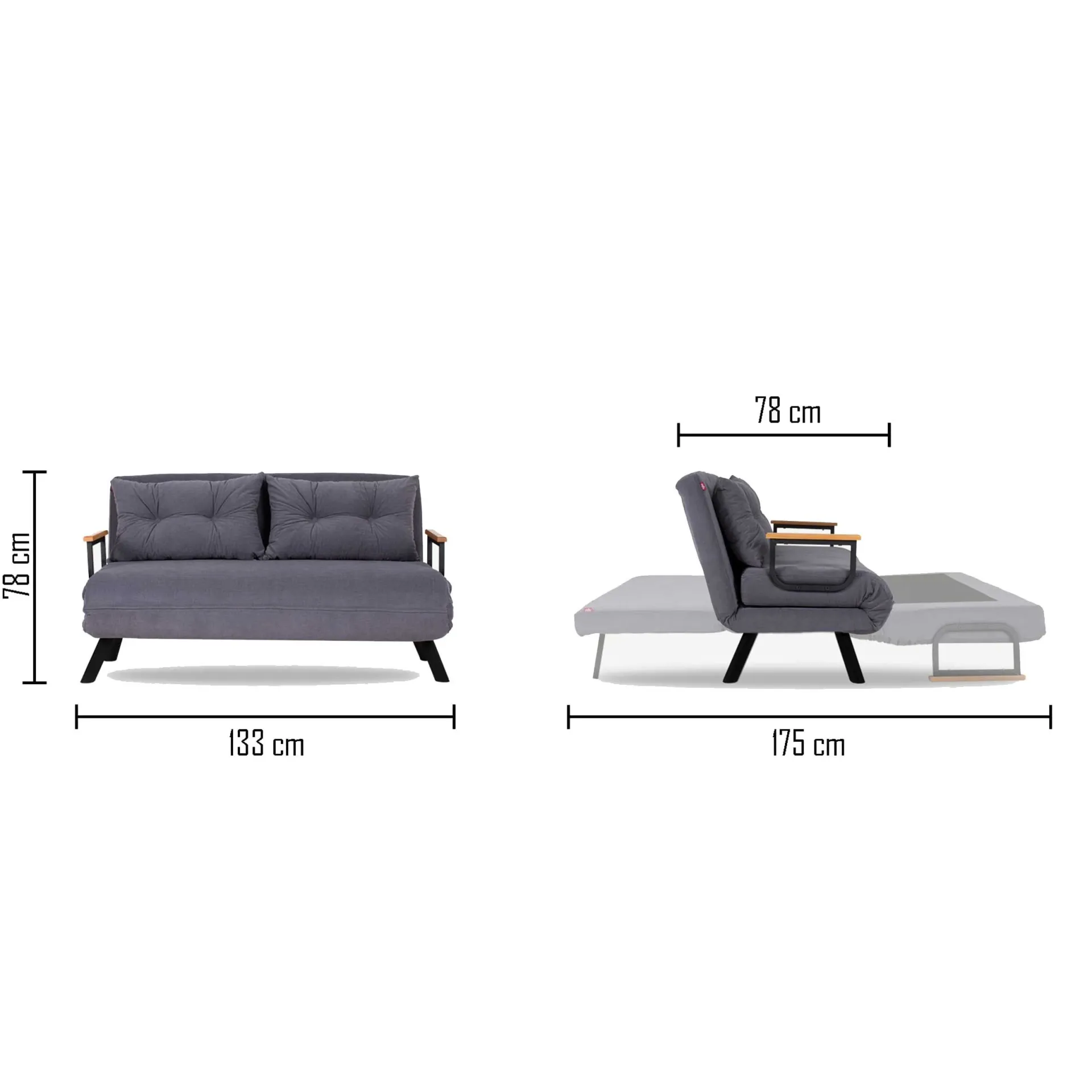 Emob Sando 2-Sitzer-Schlafsofa | Metallrahmen |