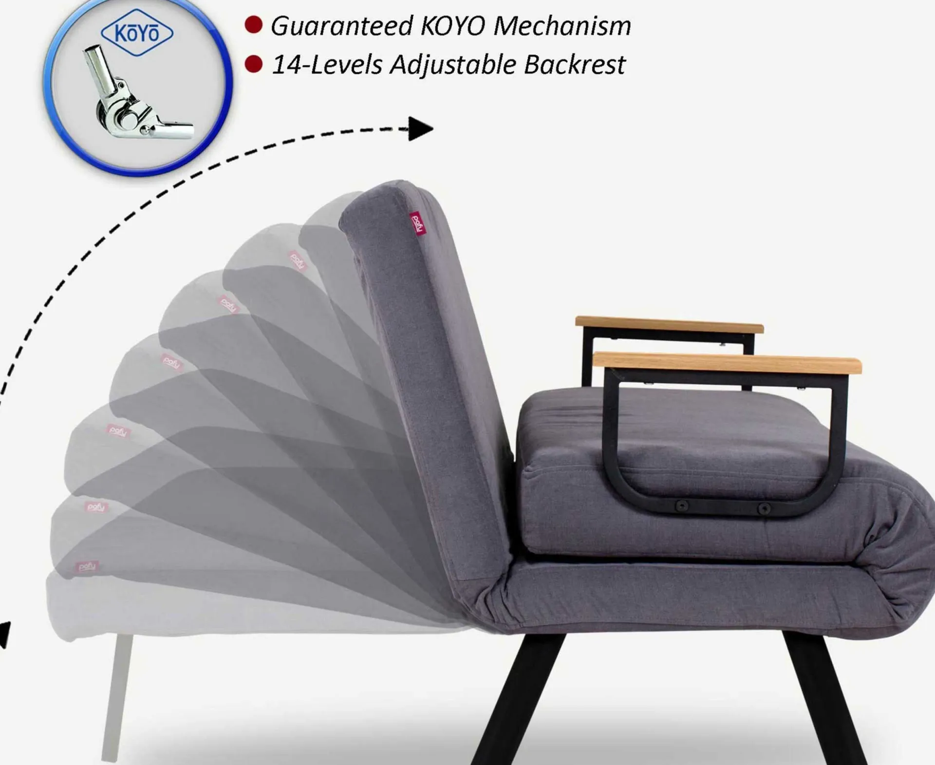 Emob Sando 1-Sitzer-Schlafsofa | Metallrahmen |