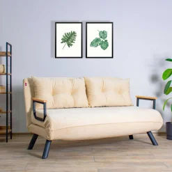Emob Sando 2-Sitzer-Schlafsofa | Metallrahmen | Creme