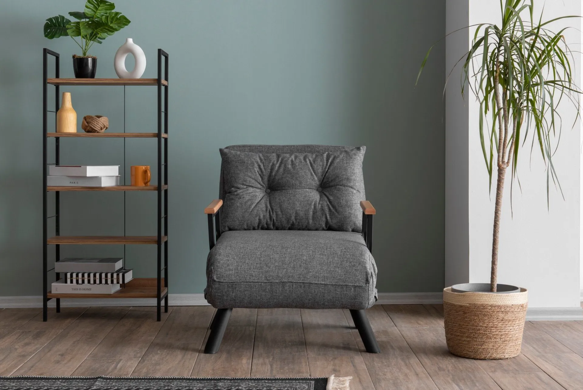 Emob Sando 1-Sitzer-Schlafsofa | Metallrahmen | Hell