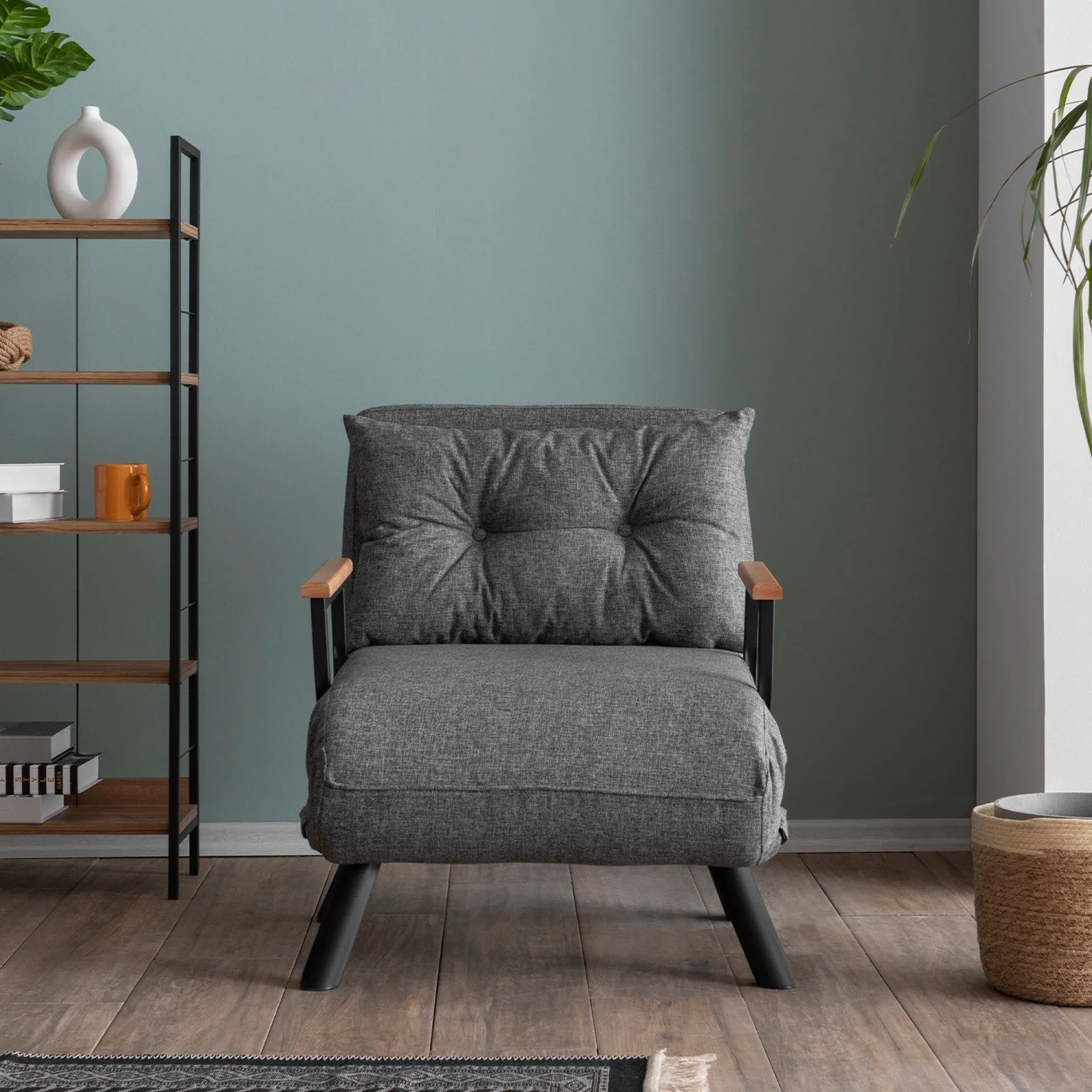 Emob Sando 1-Sitzer-Schlafsofa | Metallrahmen | Hell