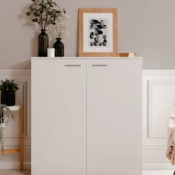 Satinweißer Schuhschrank