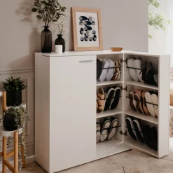 Satinweißer Schuhschrank
