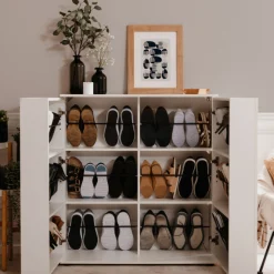 Satinweißer Schuhschrank