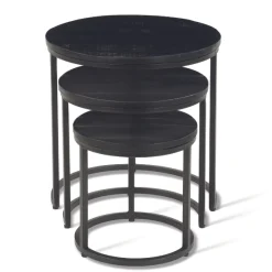 Rousseau Satz von 3 Couchtischen Amana Ø 45 cm-es Magnolienholz
