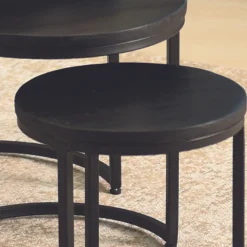 Rousseau Satz von 3 Couchtischen Amana Ø 45 cm-es Magnolienholz