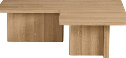 Rousseau Satz von 2 Couchtischen Arallo - 120x120x38cm - Eiche Dekor