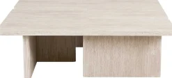 Rousseau Satz von 2 Couchtischen Arallo - 120x120x38cm - Travertin
