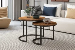 Rousseau Satz von 2 Couchtischen Gaja-Magnolienholz