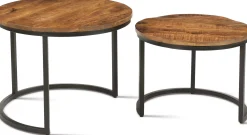 Rousseau Satz von 2 Couchtischen Gaja-Magnolienholz