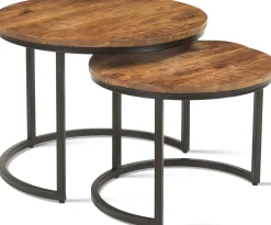 Rousseau Satz von 2 Couchtischen Gaja-Magnolienholz