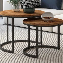 Rousseau Satz von 2 Couchtischen Gaja-Magnolienholz