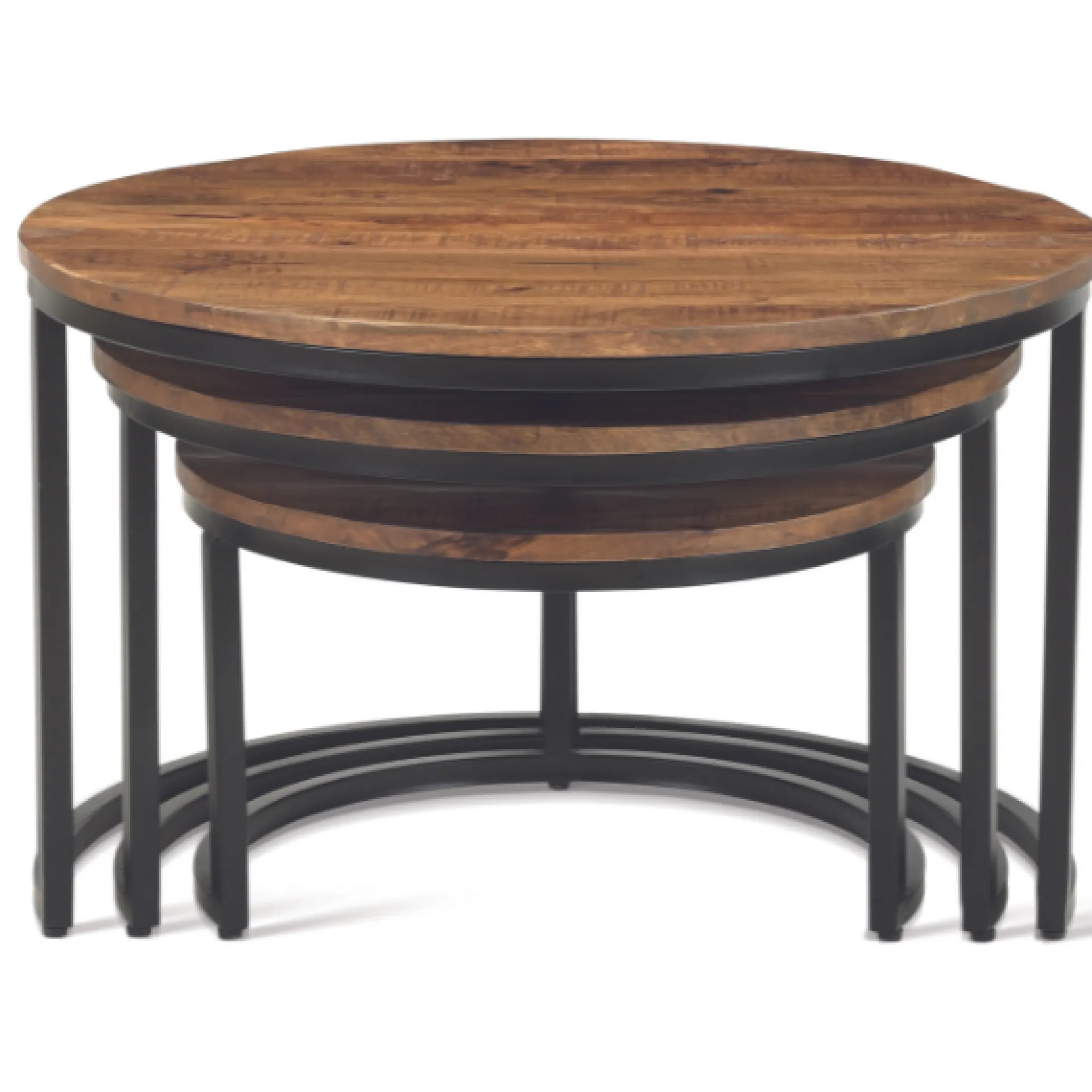 Rousseau Satz von 3 Couchtischen Gaja-Magnolienholz