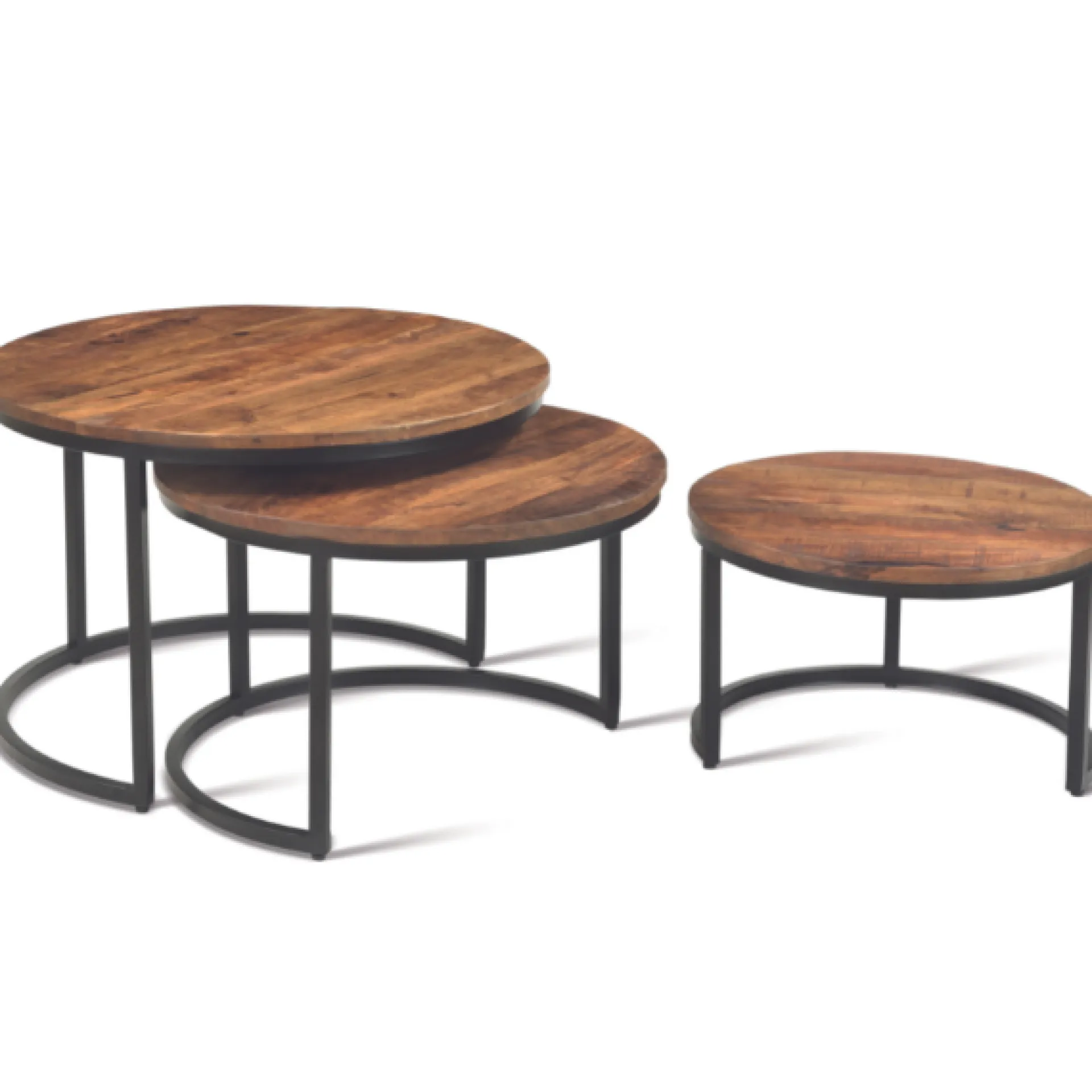 Rousseau Satz von 3 Couchtischen Gaja-Magnolienholz