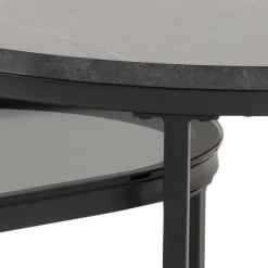 Emob Satz von 2 Couchtischen Spiro - schwarz/grau