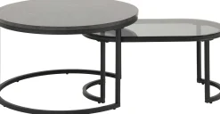 Emob Satz von 2 Couchtischen Spiro - schwarz/grau