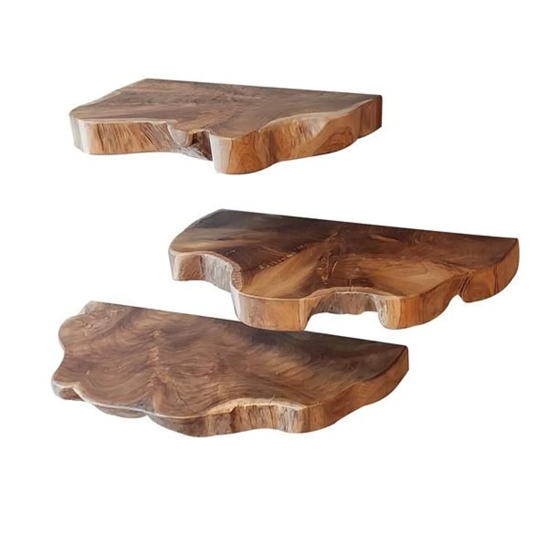 Satz von 3 Wandregalen Navarro-Teak