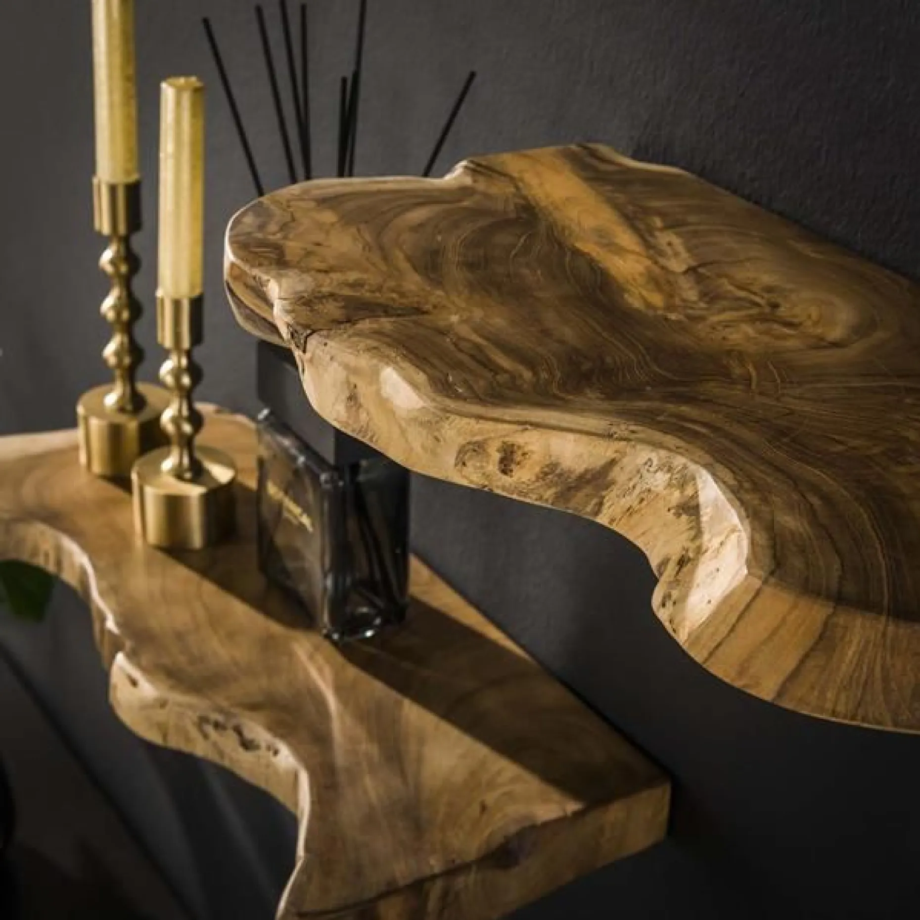 Satz von 3 Wandregalen Navarro-Teak