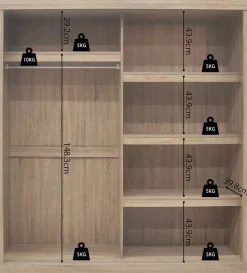 Schiebetürenschrank 'Mike' - Sonoma-Ausführung | H197,5 x B182,5 x T52,5 cm
