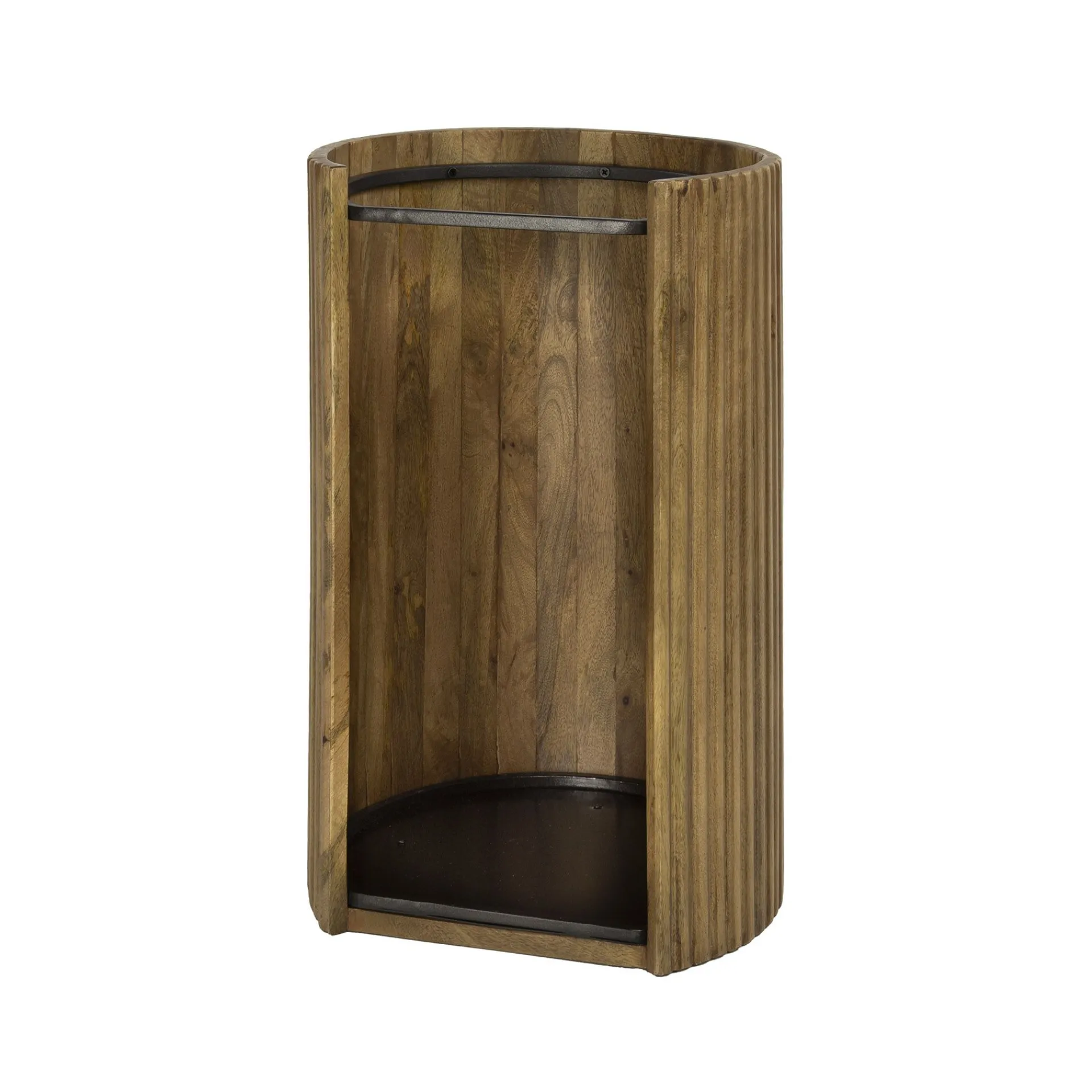 Emob Schirmständer Welle - 33x28x50cm - Mangoholz massiv