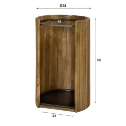 Emob Schirmständer Welle - 33x28x50cm - Mangoholz massiv