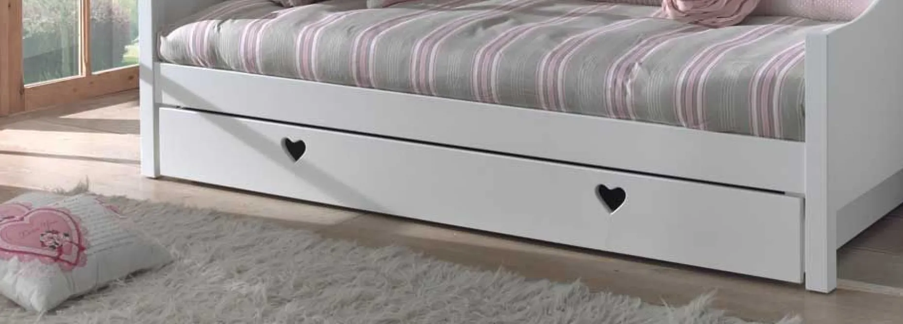 Schlafsofa Amori 90x200cm (inkl. Lattenrost) mit Bettkasten 90x200 cm - weiß