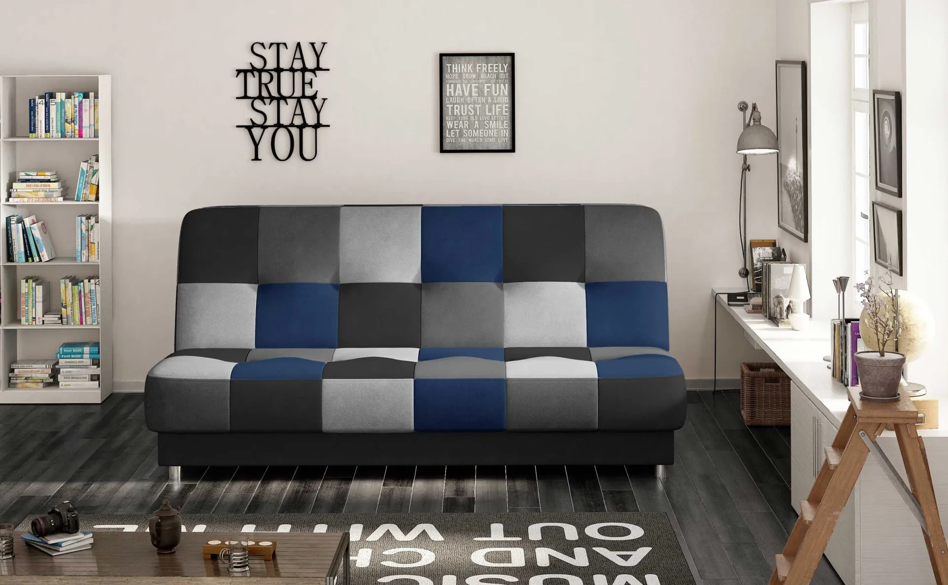 Emob Schlafsofa Massimo | 90 x 190 cm | Blau