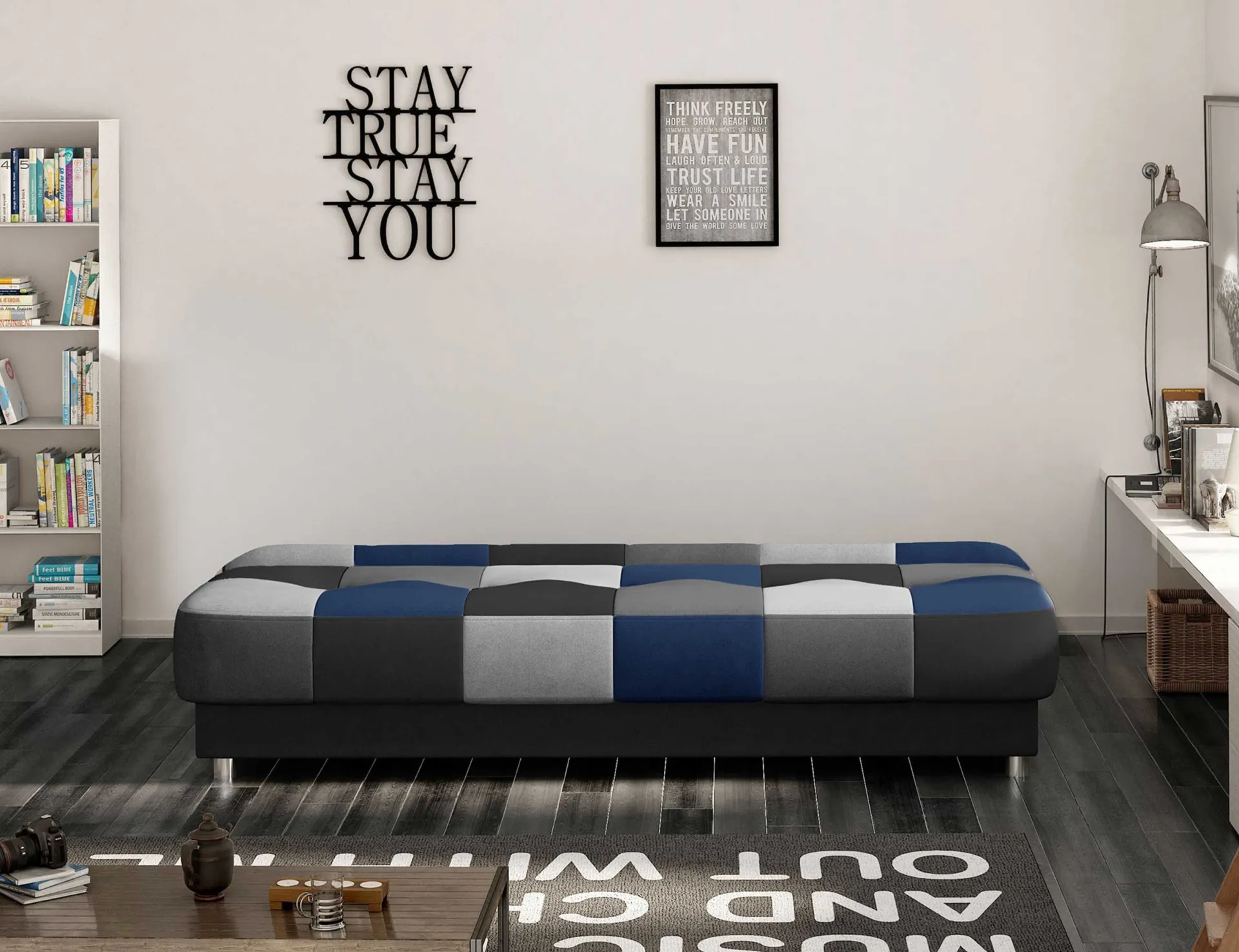 Emob Schlafsofa Massimo | 90 x 190 cm | Blau