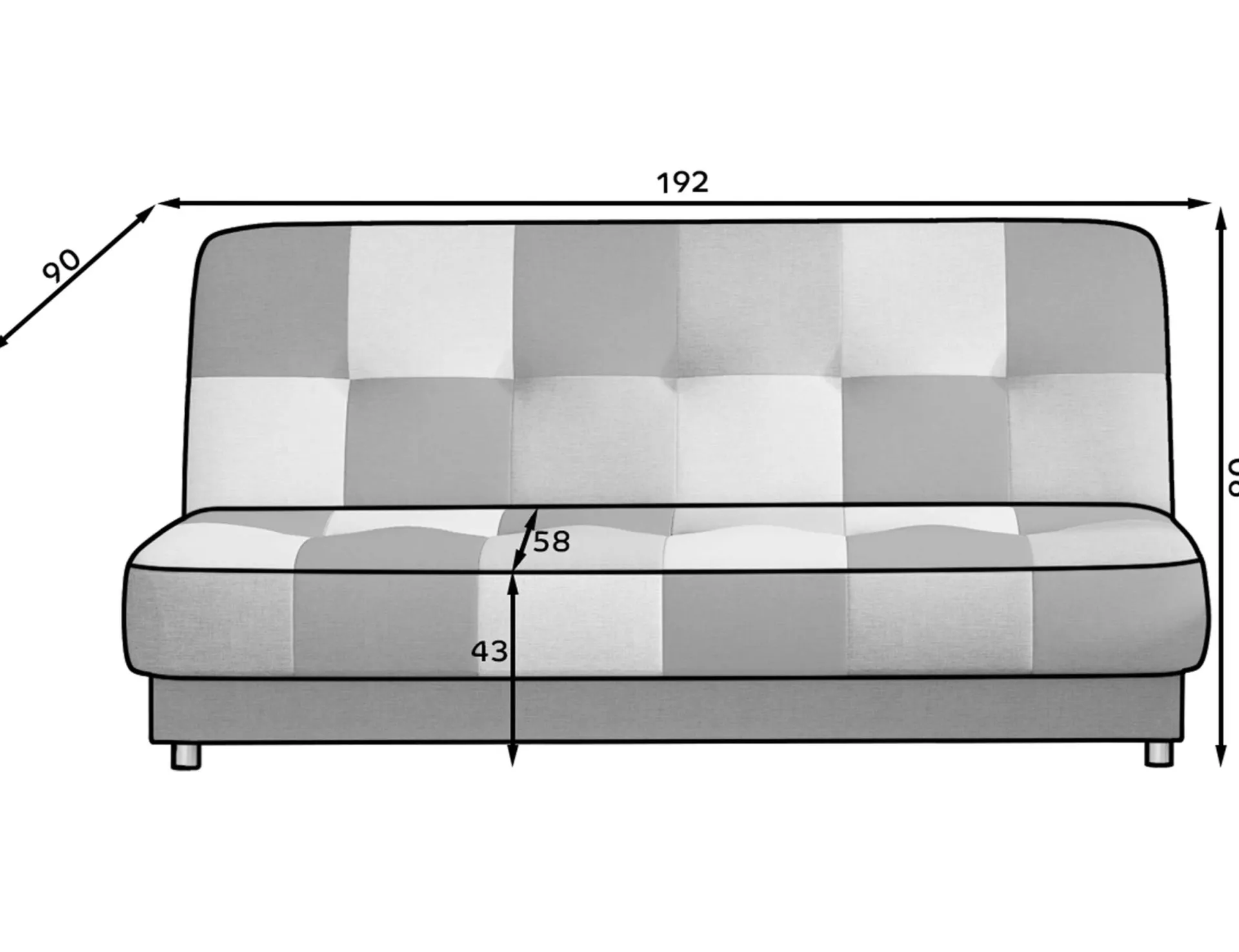 Emob Schlafsofa Massimo | 90 x 190 cm | Blau