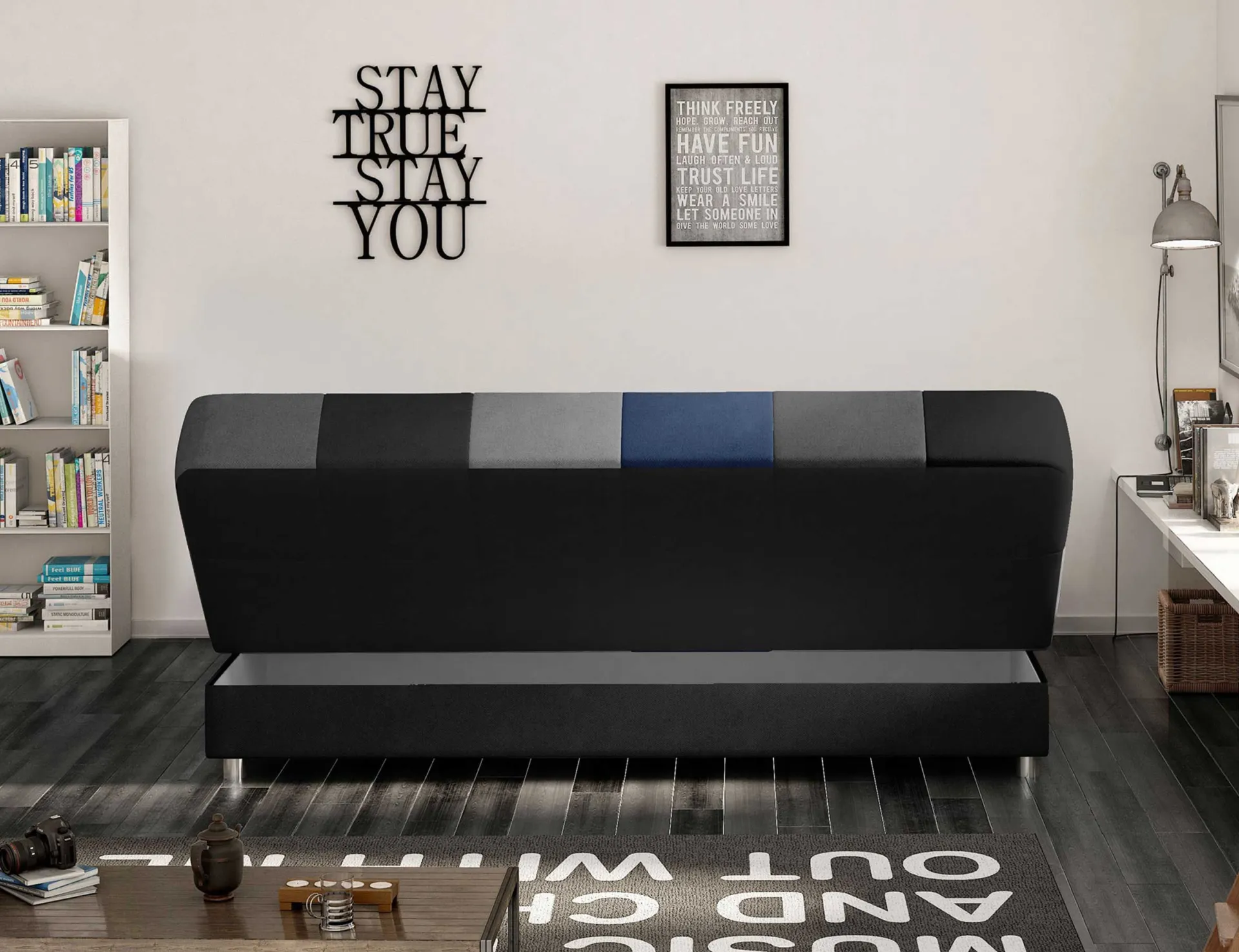 Emob Schlafsofa Massimo | 90 x 190 cm | Blau