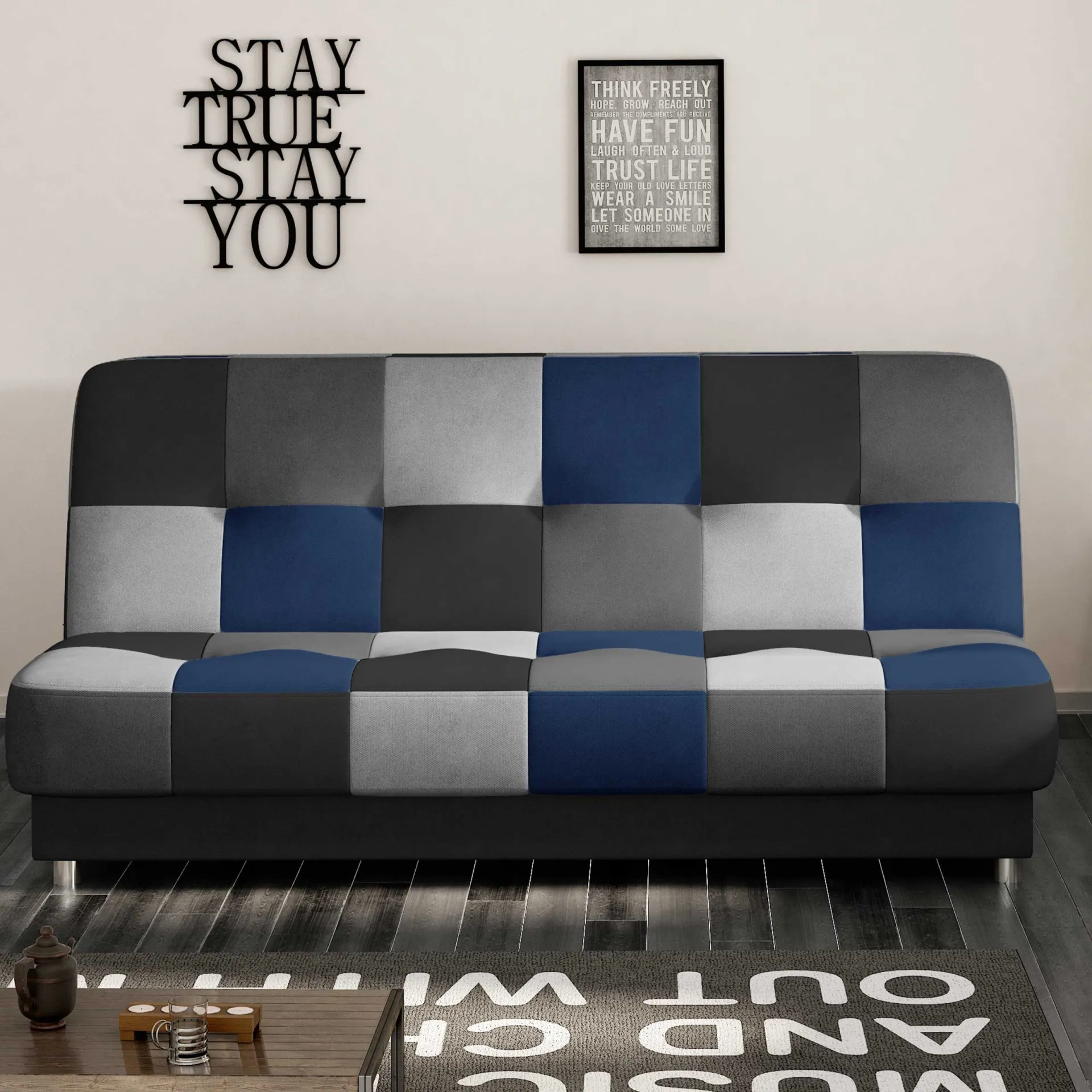 Emob Schlafsofa Massimo | 90 x 190 cm | Blau