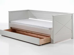 Schlafsofa Pepin ausziehbar mit Bettschublade Kiefer - weiß