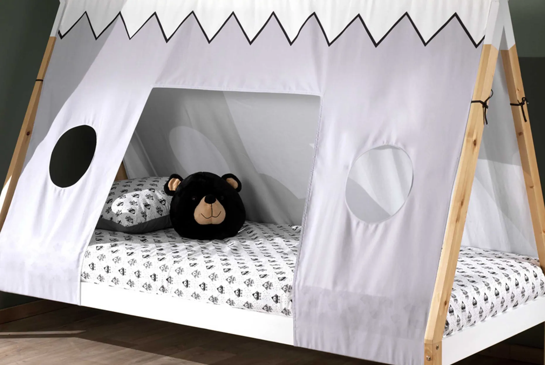 Schlafzelt Tipi Polyester - grau