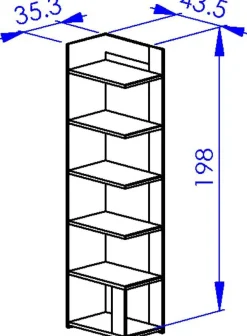 Kinder Gautier - Gami Schlafzimmer Nael: Doppelbett 140x190, Schreibtisch, Bücherregal, Kleiderschrank - Eiche Dekor/schwarz